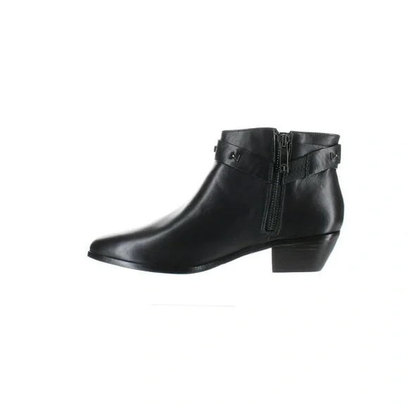 TED BAKER WESTERN HOMADA ANKLE BOOTIES BLACK LEATHER BOW STUDS NWT SZ 8 - Picture 2 of 12